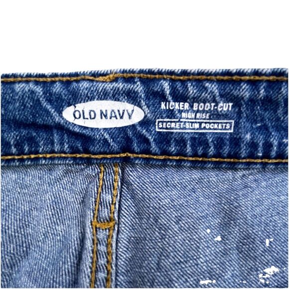 Old Navy Jeans Womens 14 Blue High Rise Kicker Boot Cut Light Wash Stretch Denim - Picture 6 of 13